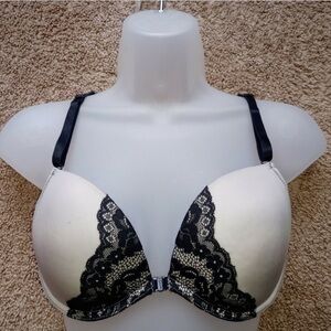 The Show Off La Senza Black Lace Covered Padded Open Front Bra